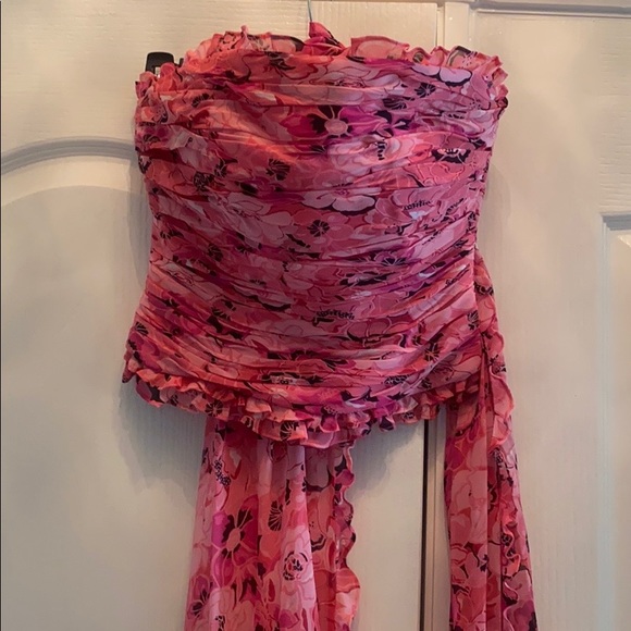 Talbots Tops - Talbots strapless 100% silk top w/scarf
